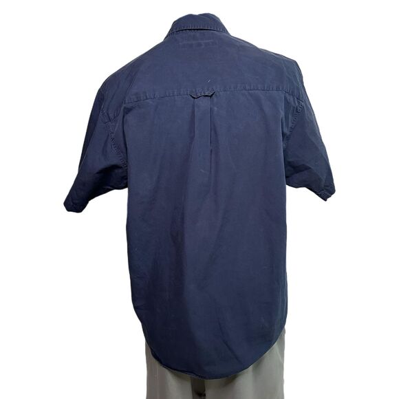 Columbia Men's Navy Blue Short-Sleeve Button Down Shirt, Medium, Pre-owned - Picture 2 of 5